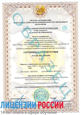 Образец сертификата соответствия Нижнегорский Сертификат OHSAS 18001